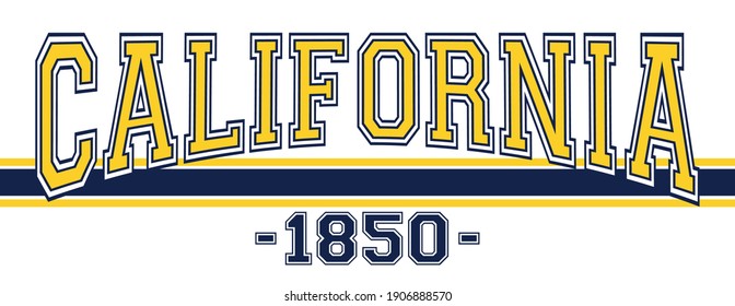 Retro college varsity font typography  california state slogan vector print for tee - t shirt and sweatshirt - hoodie