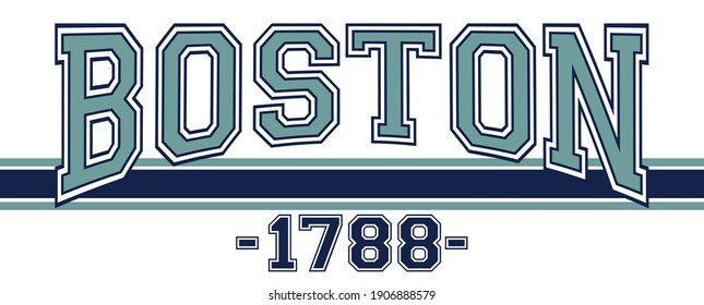 Retro college varsity font typography  boston city slogan vector print for tee - t shirt and sweatshirt - hoodie