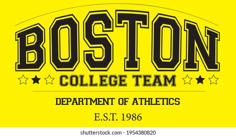 Retro college varsity font typography boston state slogan print for tee - t shirt and sweatshirt - hoodie