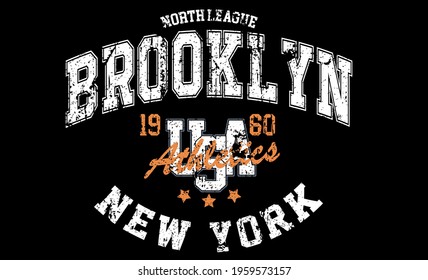 Retro college varsity font typography Brooklyn New york slogan print for tee - t shirt and sweatshirt - hoodie
