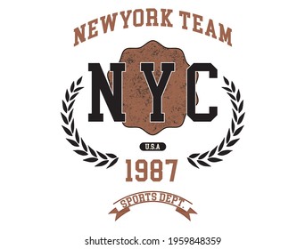 Retro college varsity font typography Newyork slogan print for tee - t shirt and sweatshirt - hoodie