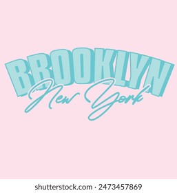 Retro college varsity font typography, Varsity Usa, Brooklyn slogan print for fashion tee and tshirt