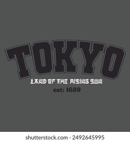 Tipografía retro de la fuente de la universidad, Varsity tokio eslogan impreso para la camiseta y la camiseta de la moda