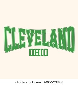 Retro college varsity font typography, Varsity Usa, cleveland , ohio , slogan print for fashion tee and tshirt