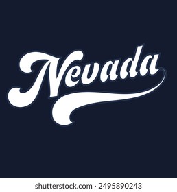 Retro college varsity font typography, Varsity nevada slogan print for fashion tee and tshirt