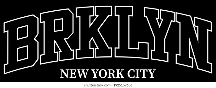 Tipografía de varsity de la universidad de retro brooklyn nueva york ciudad slogan impresión para tee - camiseta o sudadera - hoodie