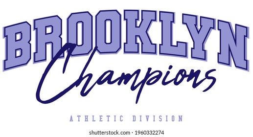 Retro College Varsity Typography Brooklyn Slogan Print For Girl Tee - T Shirt Or Sweatshirt - Hoodie