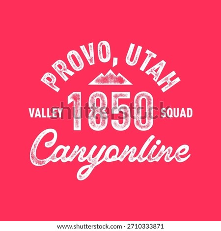 Retro college varsity typography Provo, Utah slogan print, vector illustration, for t-shirt graphic.