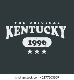 Retro college varsity typography slogan print for girl t shirt, sweatshirt or hoodie. Kentucky, USA.