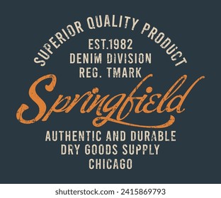 Retro college varsity typography Springfield superior Quality Product editable ready to use for Tee shirt, Hoodie, Sweatshirt vector artwork