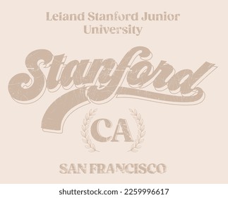 Retro College Varsity typography stanford Slogan print für Mädchen tee - t shirt oder Sweatshirt