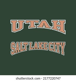 Retro College Varsity typography Utah, Salt Lake City Slogan print for girl tee — T-Shirt oder Sweatshirt, Hoodie