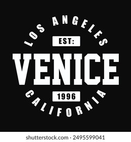 Retro college varsity typography venice slogan print for girl tee - t shirt or sweatshirt