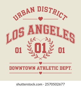 Retro college varsity typography west coast california slogan print for girl tee - t shirt or sweatshirt - hoodie. los angeles Slogan graphic for t-shirt. Vector illustration design for fashion