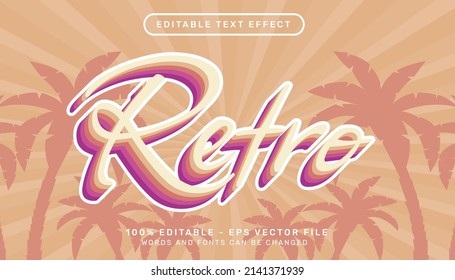 retro color 3d text effect and editable text effect