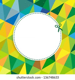 Retro Color Background With Coupon With Gradient Mesh, Vector Illustration