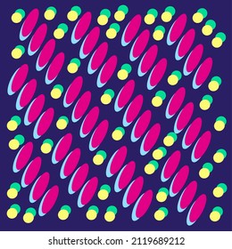 Retro color background and round pattern vector design. theme for social media