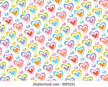 retro color candy hearts background pattern (vector)