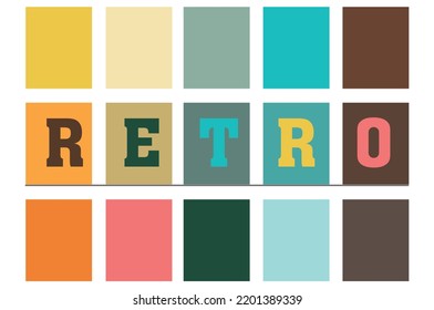 pasos de diseño de concepto de color retro