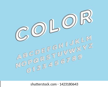 Retro color font and alphabet. Stock vector