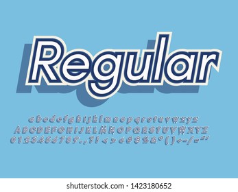 Retro color font and alphabet. Stock vector