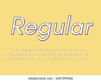 Retro color font and alphabet. Stock vector