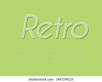 Retro color font and alphabet. Stock vector