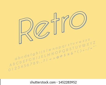 Retro color font and alphabet. Stock vector