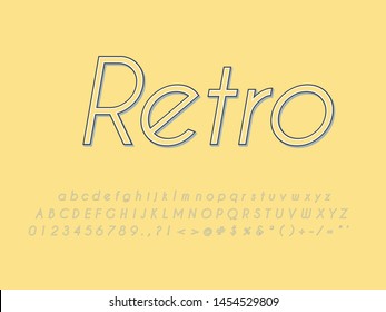 Retro color font and alphabet. Stock vector