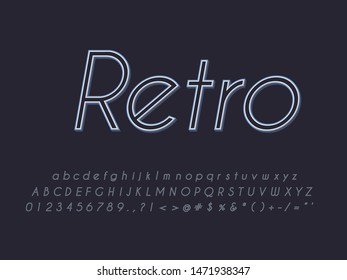 Retro color font and alphabet. Stock vector