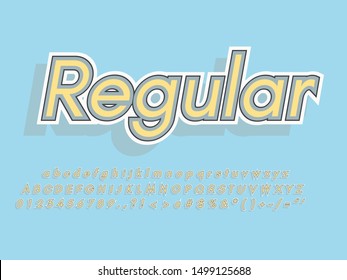 Retro color font and alphabet. Stock vector