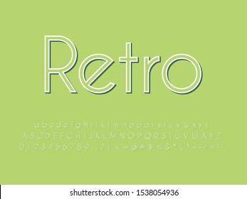 Retro color font and alphabet. Stock vector