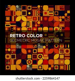 Retro Color Geometric Mosaic Pattern