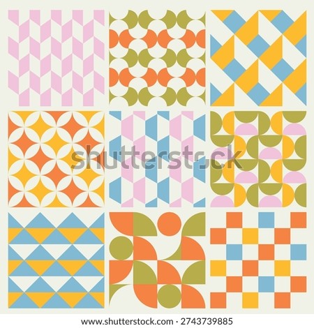 Retro Color Geometric Pattern Design