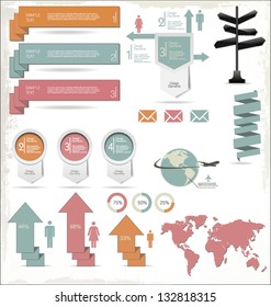 Retro Color Infographics Elements