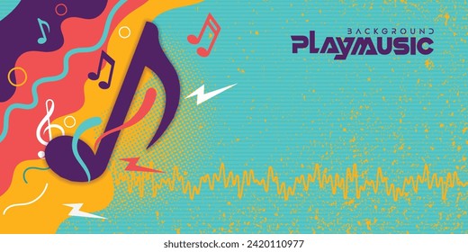 Retro color music background illustration