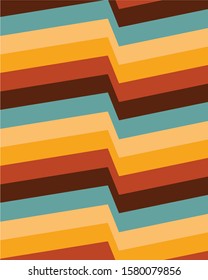 Retro color palette background geometric lines seventies inspired wallpaper