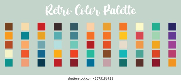 retro color palette vector illustration