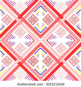 Retro color seamless pattern. Fancy abstract geometric art print. Ethnic hipster ornamental lines backdrop.