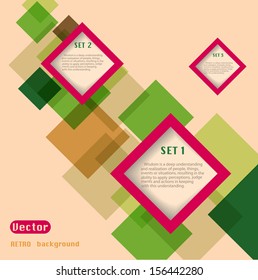 retro color square background 