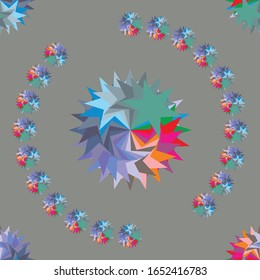 retro color stars shape pattern vector