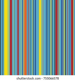 Retro Color Straight Vertical Variable Width Stripes, Color Lines Pattern, Vertically Seamless Pattern, Straight Parallel Vertical Lines, Fashion Geometric Color Random Lines