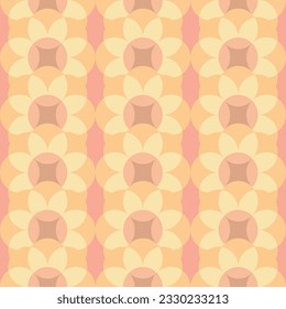 Retro color style yellow flower vector art