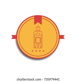 retro color theme electric cigarette mod - vaporizer vector art badge label