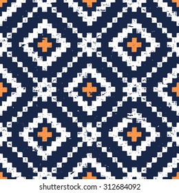 retro color tribal Navajo seamless pattern. aztec abstract geometric print. ethnic hipster backdrop. It can be used for wallpaper,  web page background, fabric, paper, postcards. hand drawn.