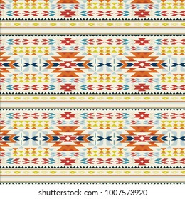 retro color tribal Navajo vector seamless pattern. aztec fancy abstract geometric art print. ethnic hipster backdrop. Wallpaper, cloth design, fabric, paper, cover, textile, weave, wrapping.
