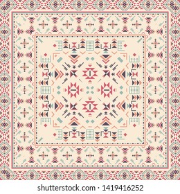 retro color tribal Navajo vector seamless pattern. aztec fancy abstract geometric art print. ethnic hipster backdrop. Wallpaper, cloth design, fabric, paper, cover, textile, weave, wrapping.
