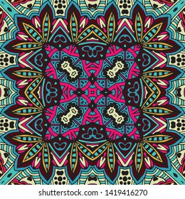 retro color tribal Navajo vector seamless pattern. aztec fancy abstract geometric art print. ethnic hipster backdrop. Wallpaper, cloth design, fabric, paper, cover, textile, weave, wrapping.