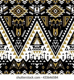 retro color tribal Navajo vector seamless pattern. aztec fancy abstract geometric art print. ethnic hipster backdrop. Wallpaper, cloth design, fabric, paper, cover, textile, weave, wrapping. 