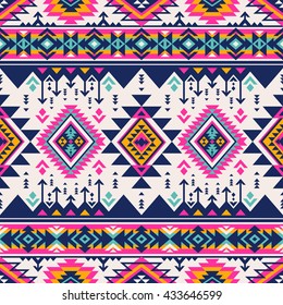 retro color tribal Navajo vector seamless pattern. aztec fancy abstract geometric art print.  ethnic hipster backdrop. Wallpaper, cloth design, fabric, paper, cover, textile, weave, wrapping. 